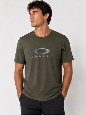Oakley Men’s Olive Green Logo Graphic T-Shirt Size Medium